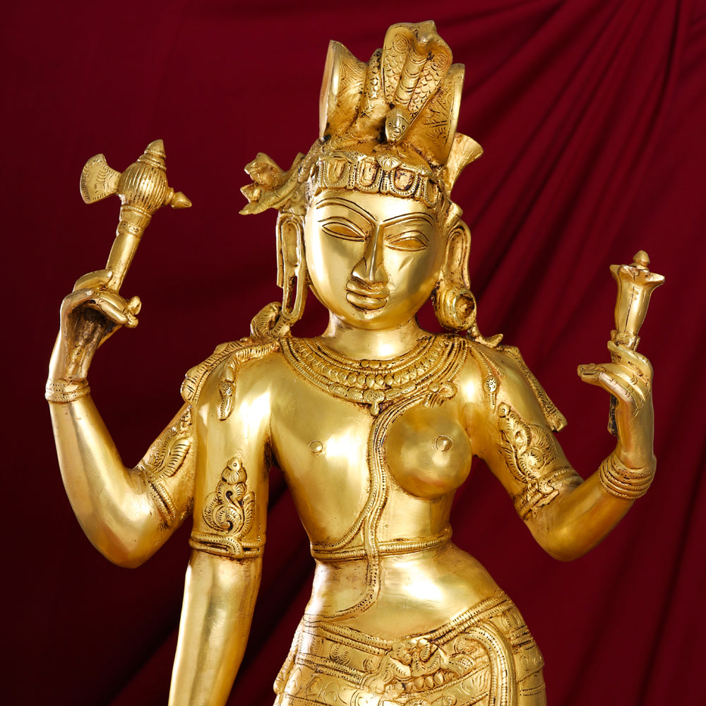 Brass Ardhanarishwara Statue (35 Inch)