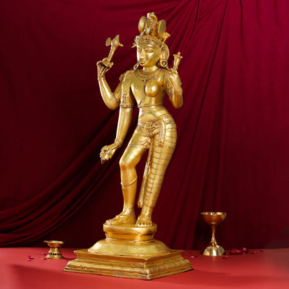 Brass Ardhanarishwara Statue (35 Inch)