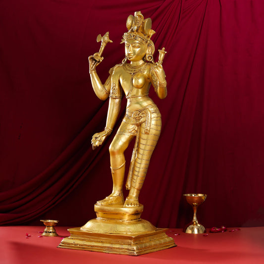 Brass Ardhanarishwara Statue (35 Inch)