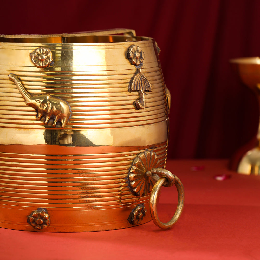 Brass Kerala Rice Vessel (8 Inch)