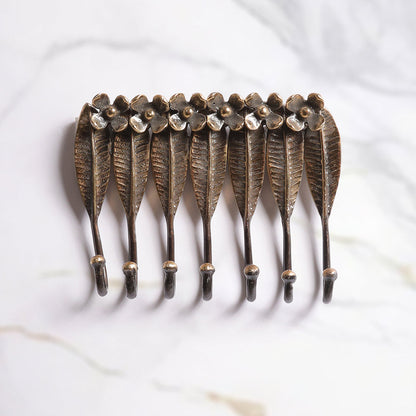 Brass Leaf Wall Key Hanger (6 Inch)