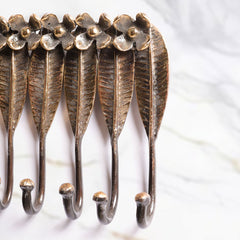 Brass Leaf Wall Key Hanger (6 Inch)