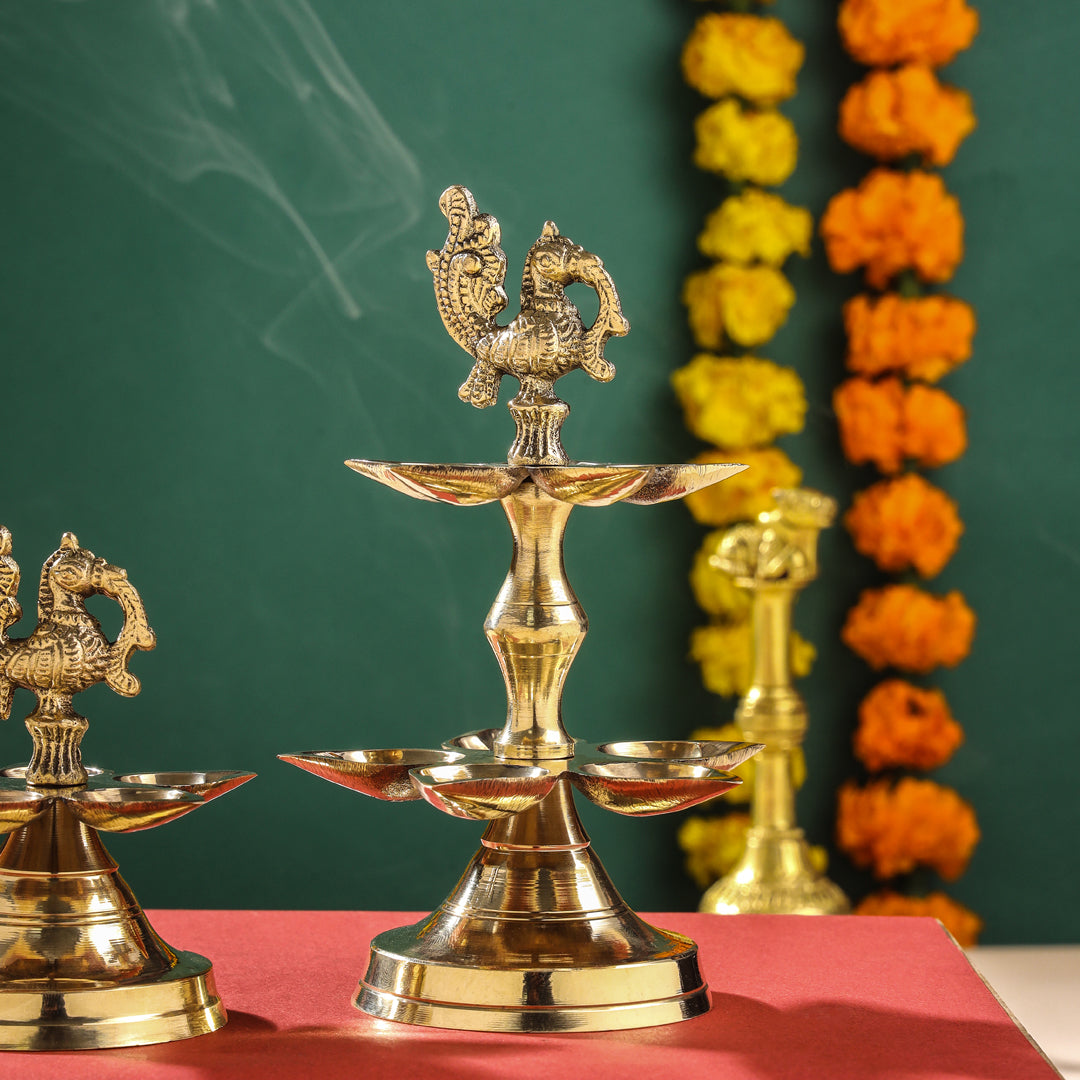Brass Peacock Diya/Lamp