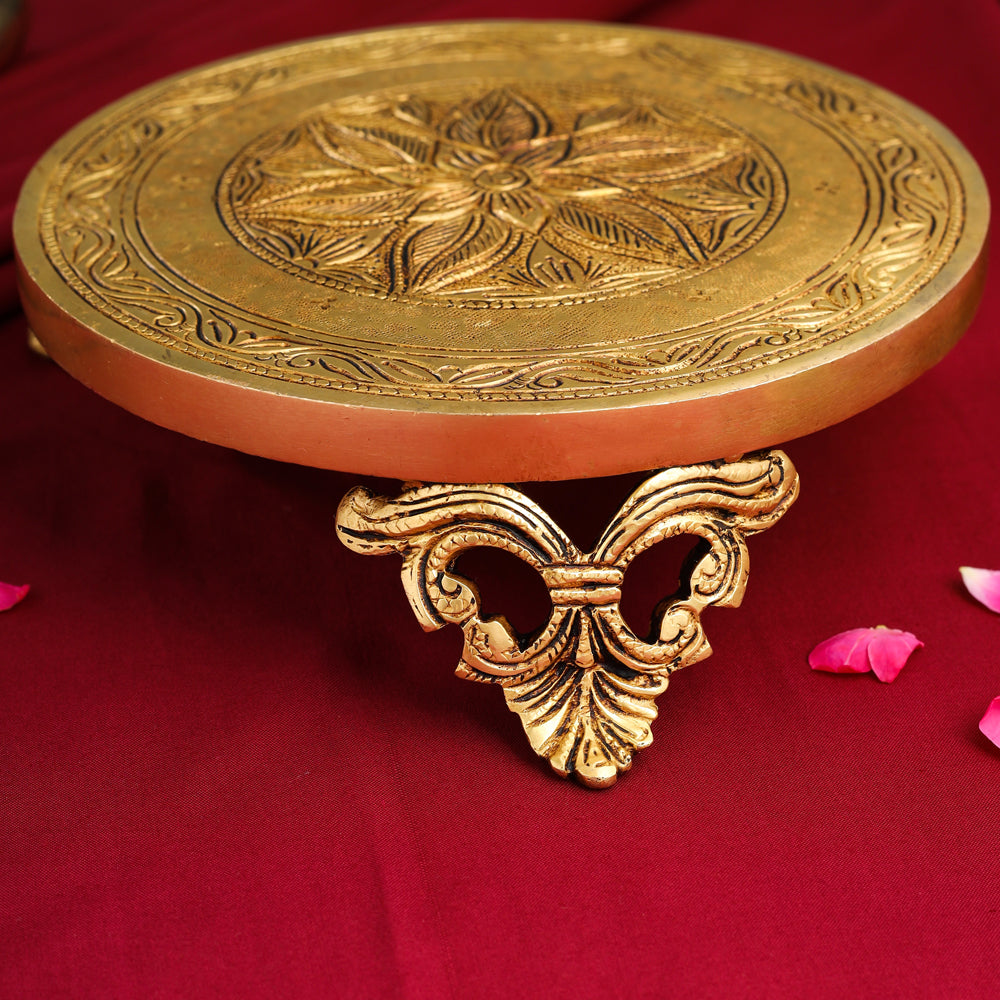 Brass Pooja Chowki (2.8 Inch)