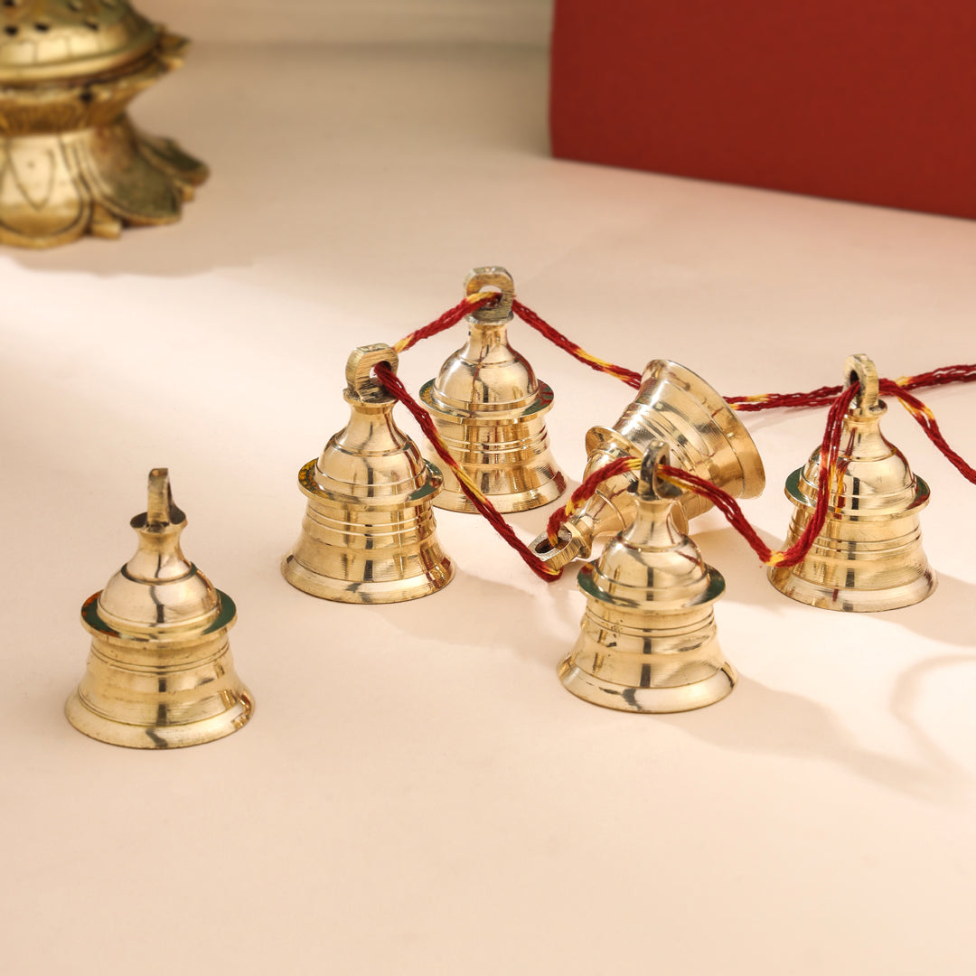 Brass Decorative Wall Hanging Bells Set (2.5 Inch)
