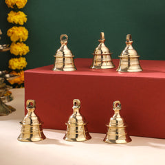 Brass Decorative Wall Hanging Bells Set (2.5 Inch)