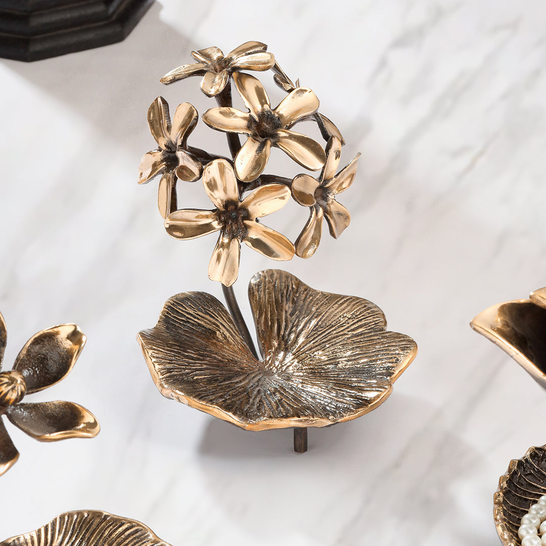 Brass Decorative Urli With Flower Showpiece