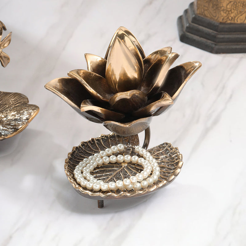 Brass Decorative Urli With Flower Showpiece