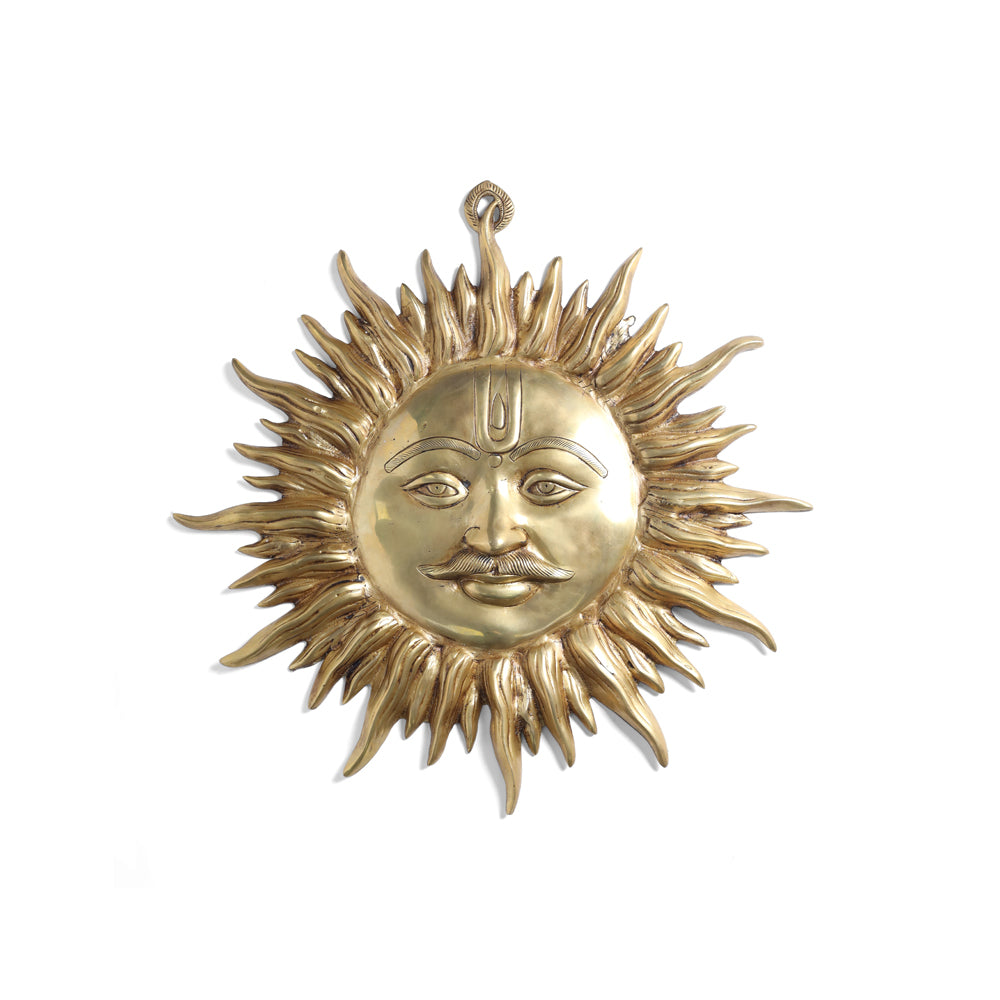 Brass Sun Face Wall Hanging (22.5 Inch)