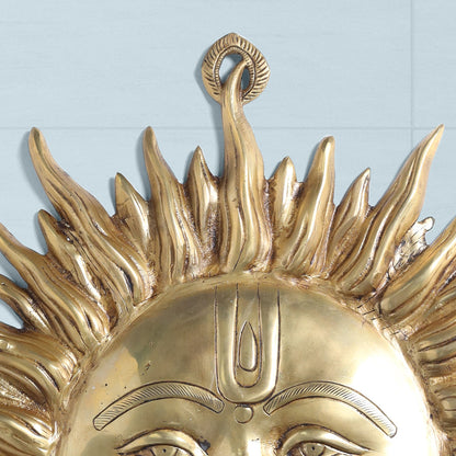 Brass Sun Face Wall Hanging (22.5 Inch)