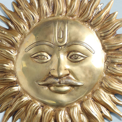 Brass Sun Face Wall Hanging (22.5 Inch)
