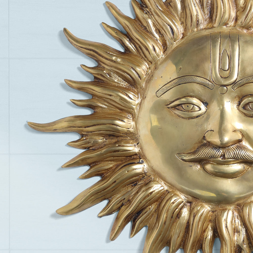 Brass Sun Face Wall Hanging (22.5 Inch)