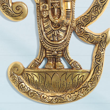 Brass Tirupati Balaji/Venkateshwar Idol Wall Hanging (13 Inch)