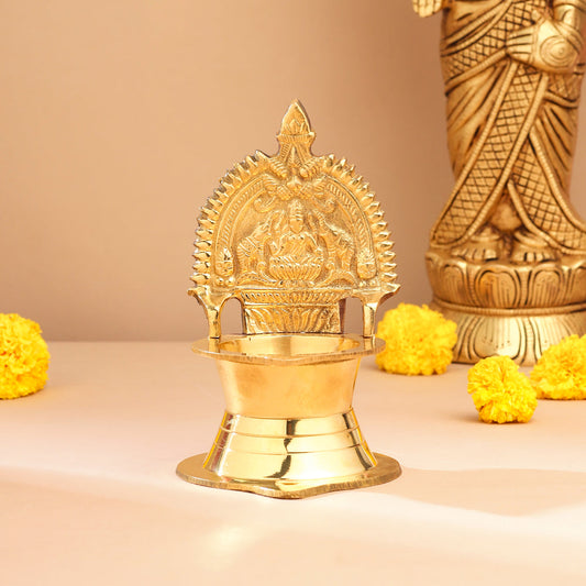 Brass Gaja Lakshmi Diya