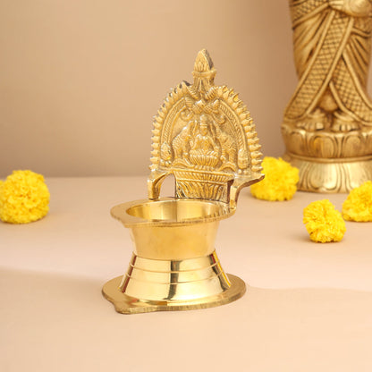 Brass Gaja Lakshmi Diya