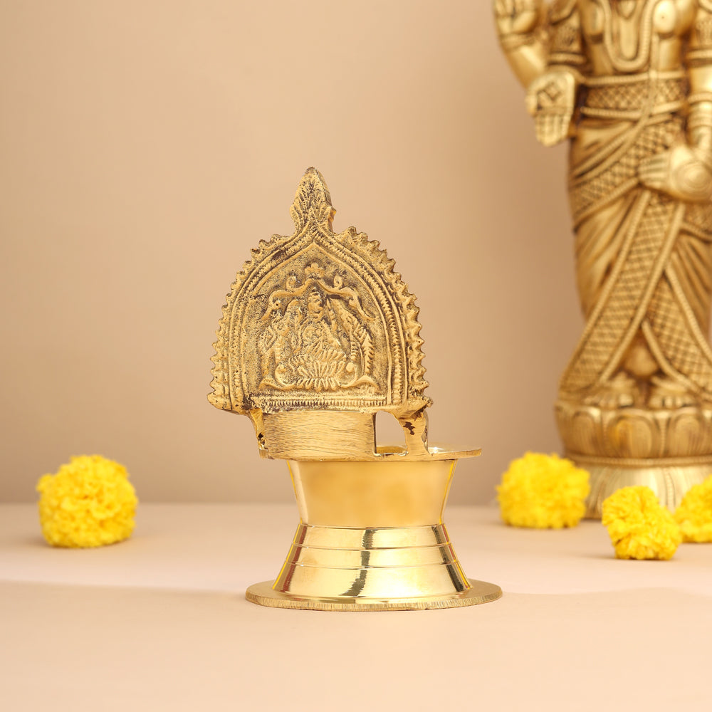 Brass Gaja Lakshmi Diya