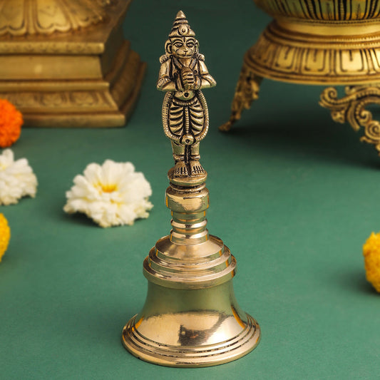 Brass Hanuman Handbell (7 Inch)