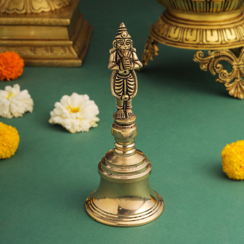 Brass Hanuman Handbell (7 Inch)