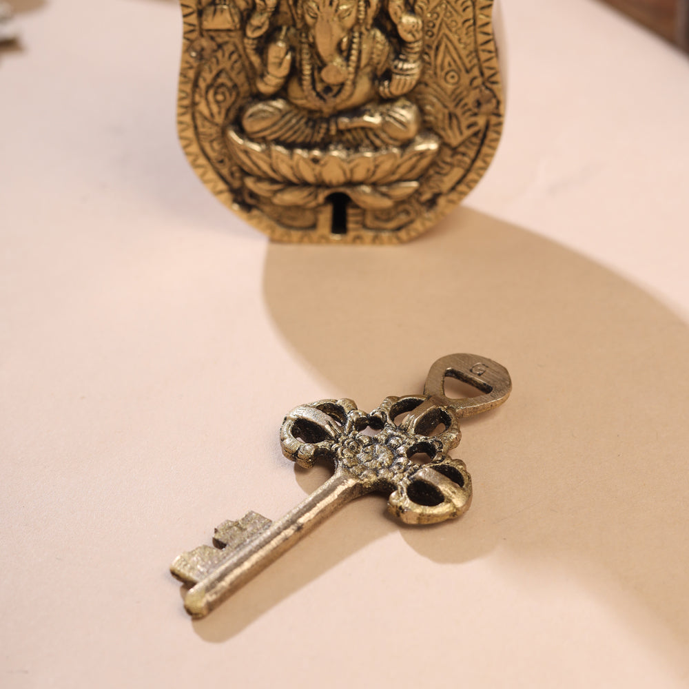 Brass Ganesha Door Lock (4.5 Inch)
