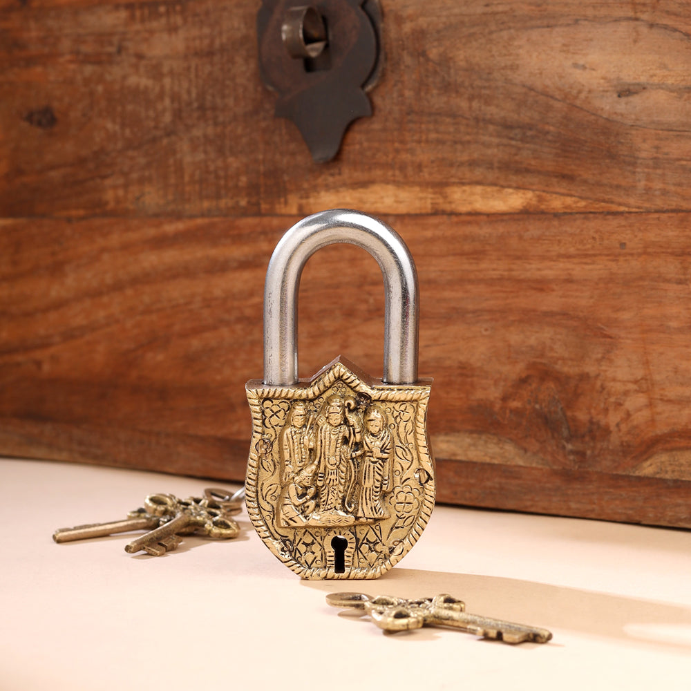 Brass Ram Darbar Door Lock (4.5 Inch) – Velan Store
