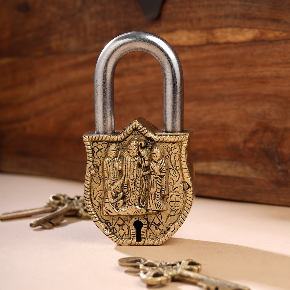 Brass Ram Darbar Door Lock (4.5 Inch)