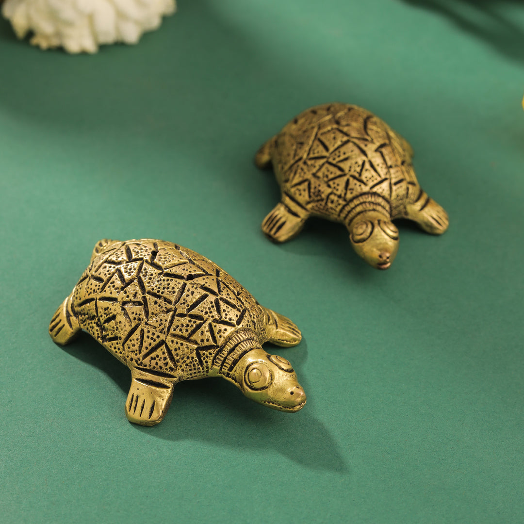 Brass Tortoise Vastu/Feng Shui Pair (0.8 Inch)