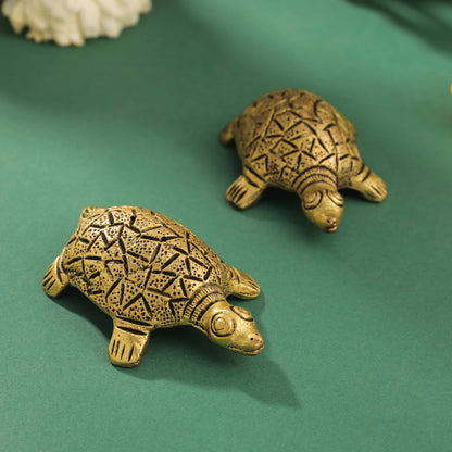 Brass Tortoise Vastu/Feng Shui Pair (0.8 Inch)