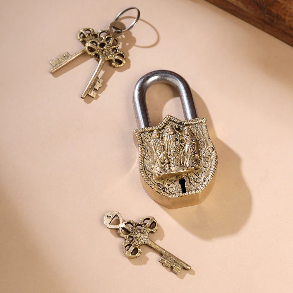 Brass Ram Darbar Door Lock (4.5 Inch)