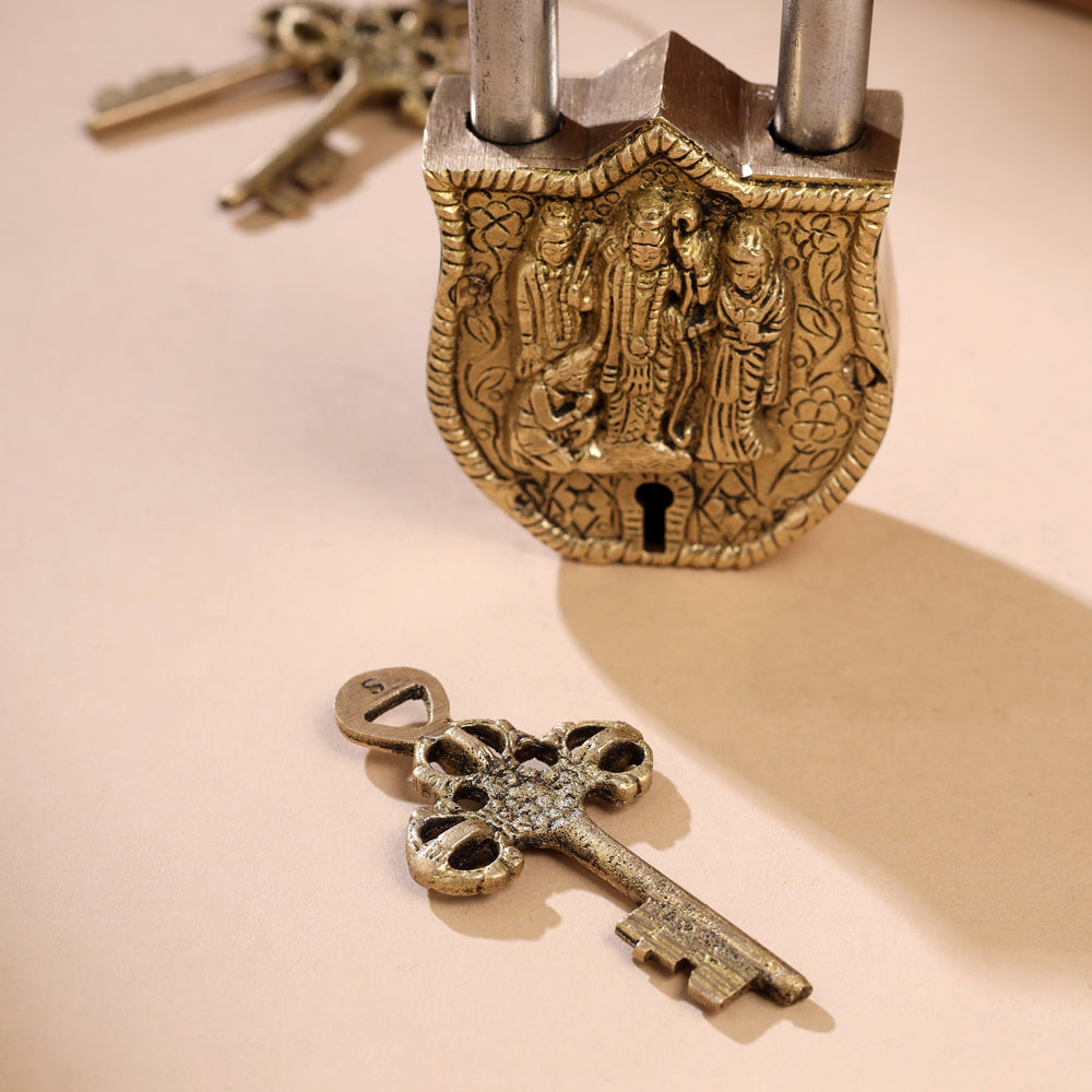 Brass Ram Darbar Door Lock (4.5 Inch)