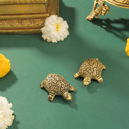 Brass Tortoise Vastu/Feng Shui Pair (0.8 Inch)