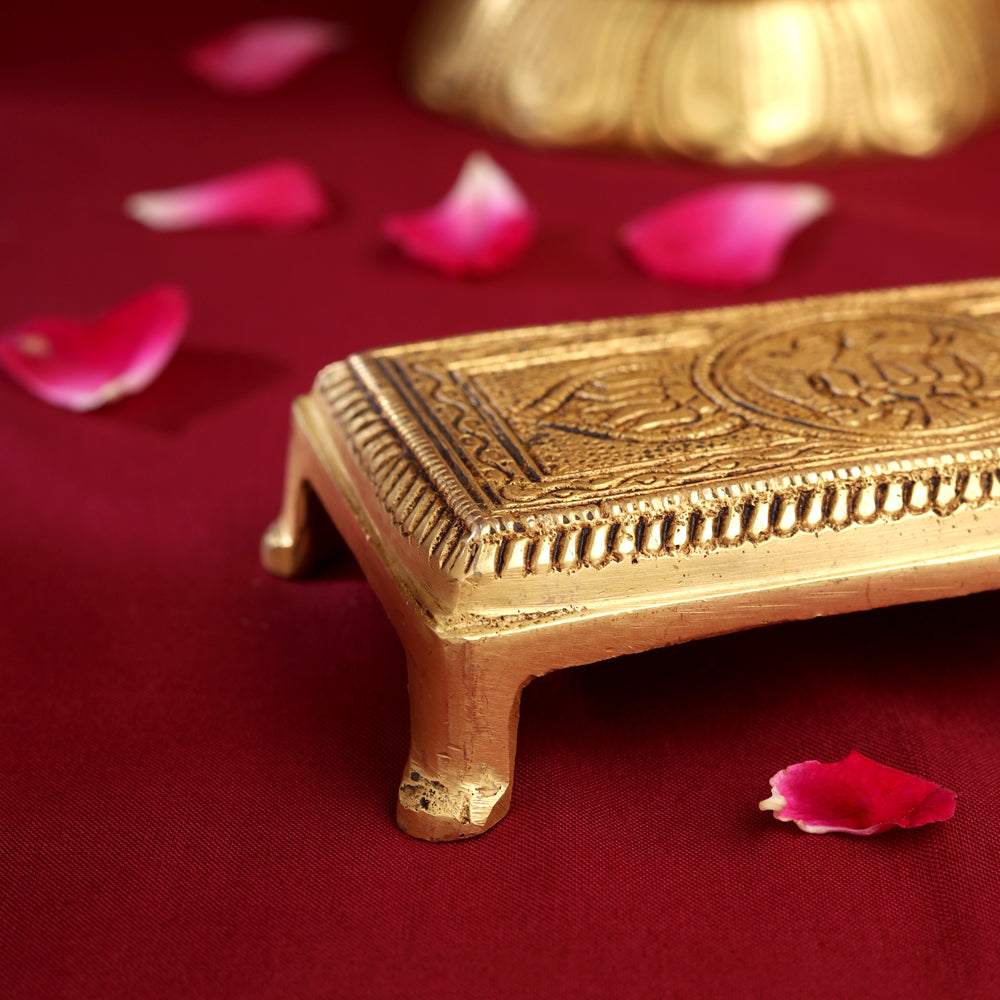 Brass Pooja Chowki (4.5 Inch)