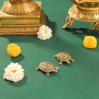 Brass Tortoise Vastu/Feng Shui Pair (0.5 Inch)