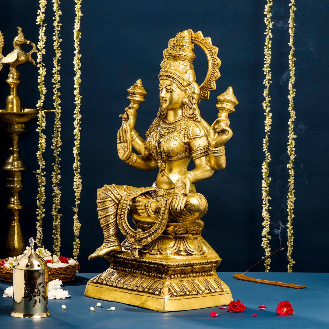 Brass Goddess Lakshmi Idol (30 Inch)