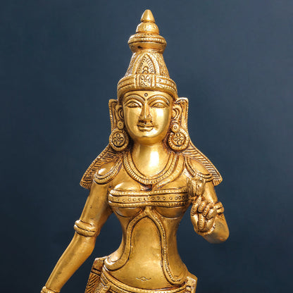 Brass Lord Murugan With Devasena And Valli Statues (23.5 Inch)