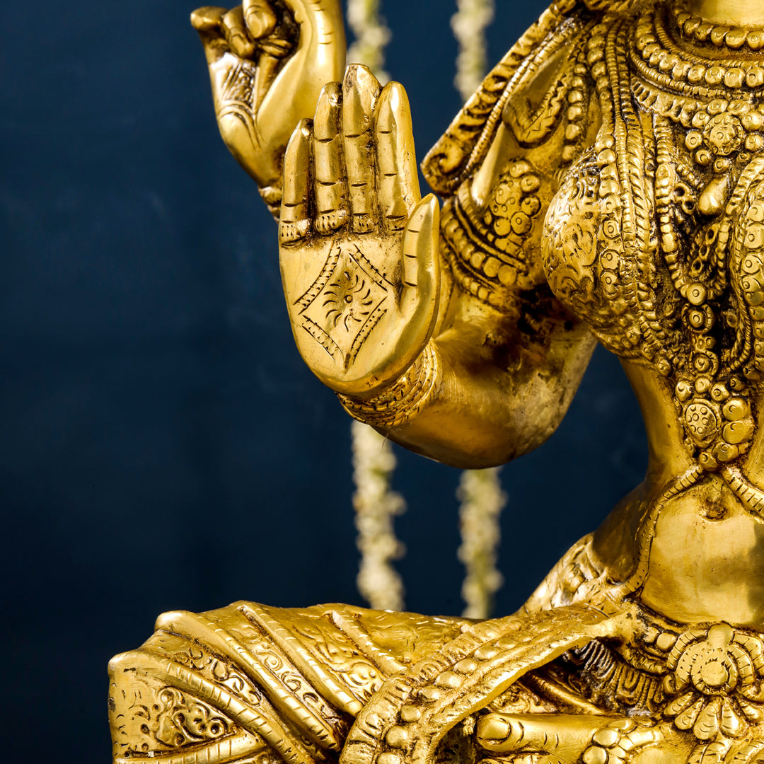 Brass Goddess Lakshmi Idol (30 Inch)