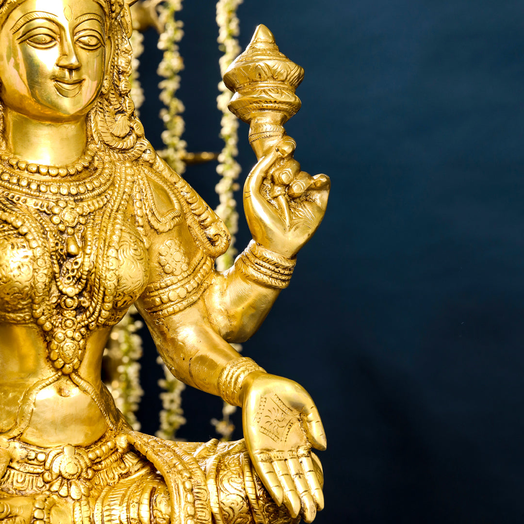 Brass Goddess Lakshmi Idol (30 Inch)