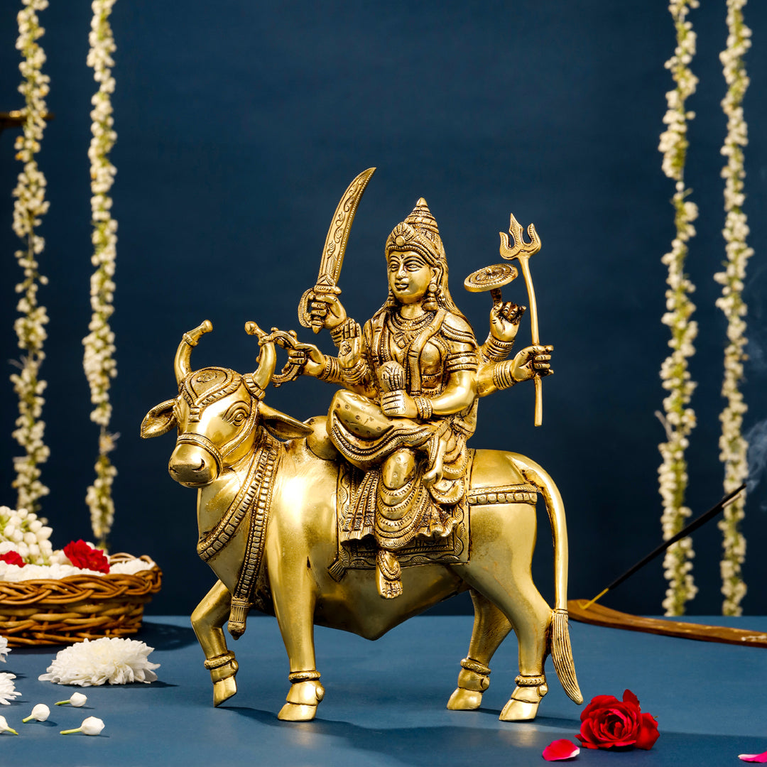 Brass Goddess Durga Statue (13 Inch)
