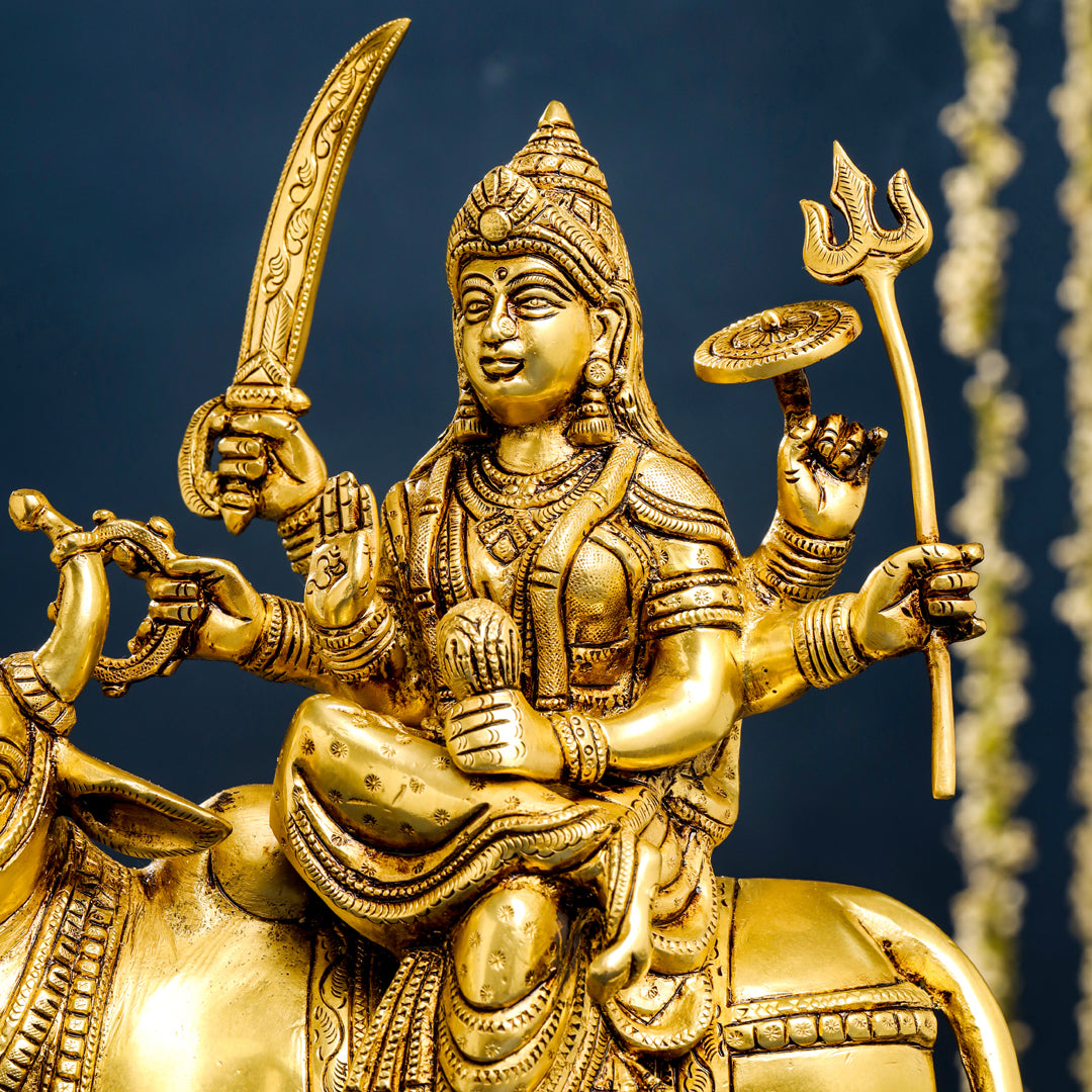 Brass Goddess Durga Statue (13 Inch)