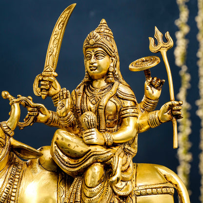 Brass Goddess Durga Statue (13 Inch)