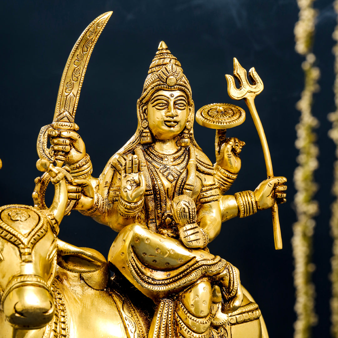 Brass Goddess Durga Statue (13 Inch)