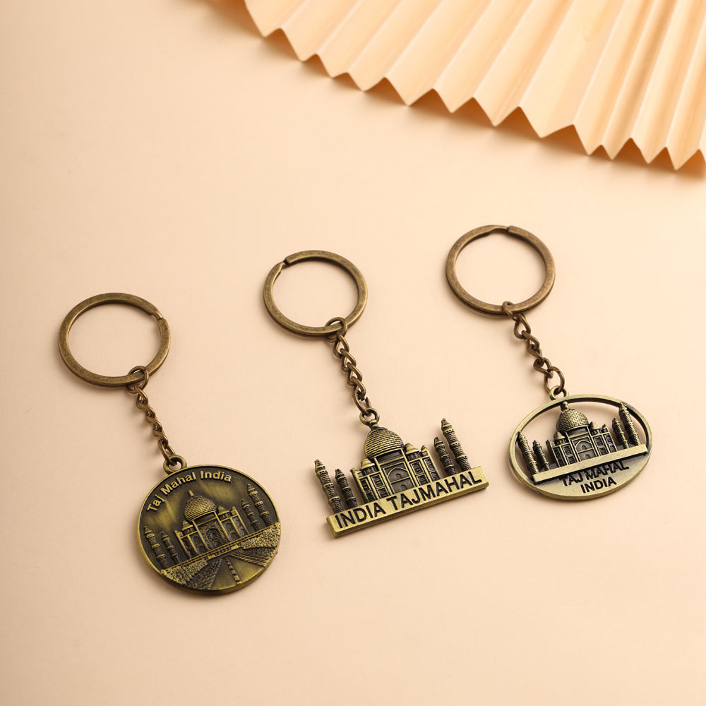 Taj Mahal Keychain Set Of Three (3.5 Inch)