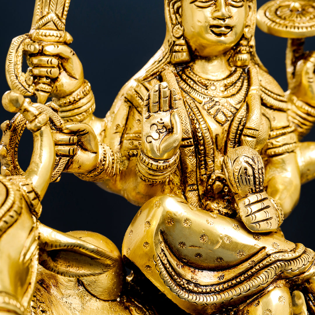 Brass Goddess Durga Statue (13 Inch)