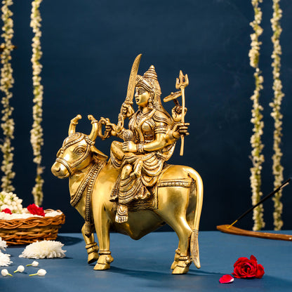 Brass Goddess Durga Statue (13 Inch)