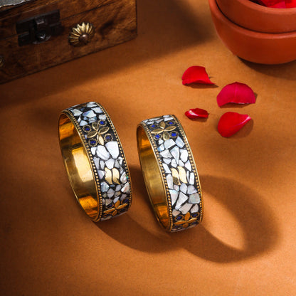 Brass Stone Bangles Pair