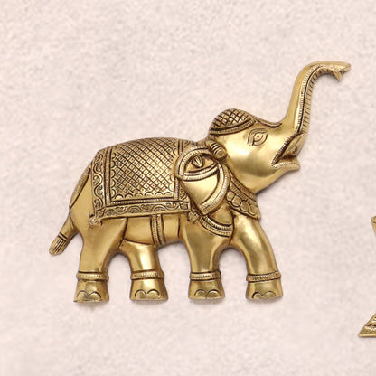 New Gaja Lakshmi With Elephants Wall Hanging Set (10 Inch)