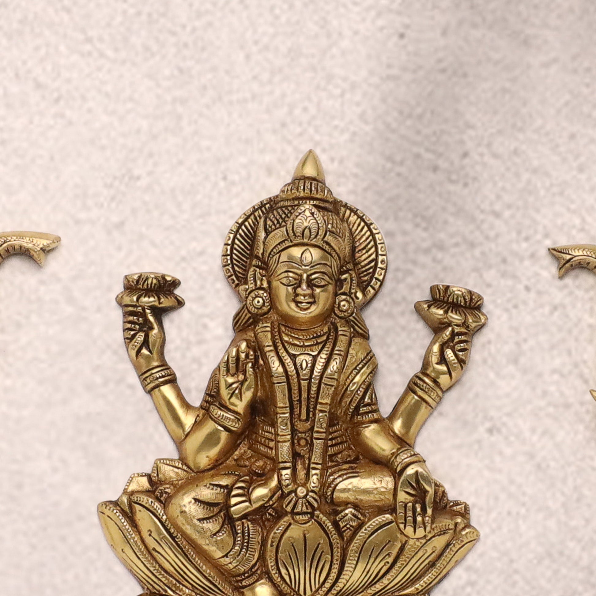 New Gaja Lakshmi With Elephants Wall Hanging Set (10 Inch)