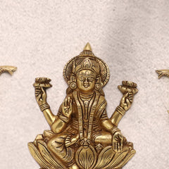 New Gaja Lakshmi With Elephants Wall Hanging Set (10 Inch)