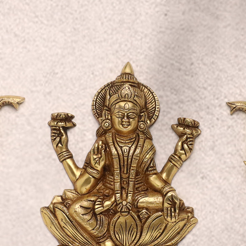 New Gaja Lakshmi With Elephants Wall Hanging Set (10 Inch)