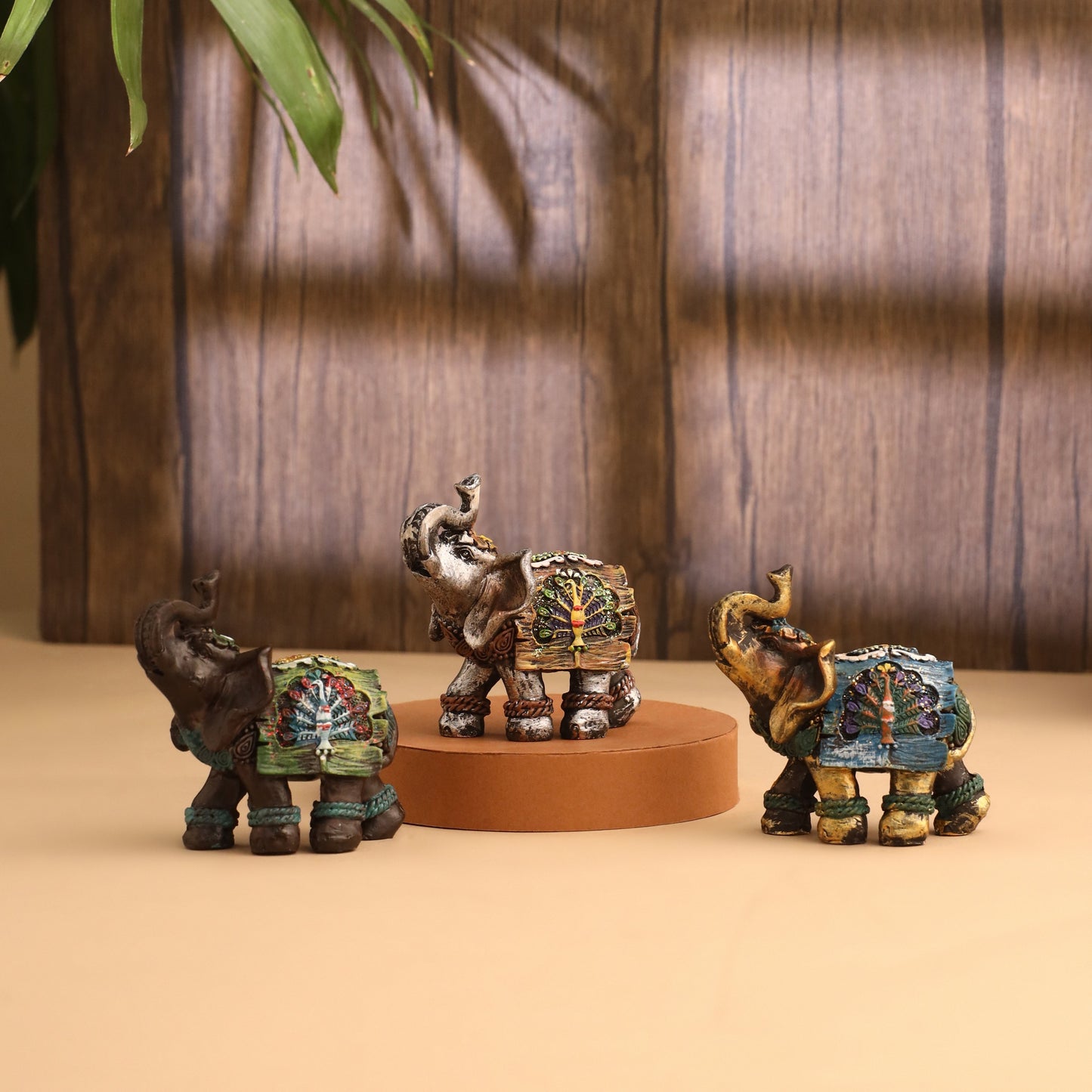 Polyresin Elephant Statue (Set Of 3)