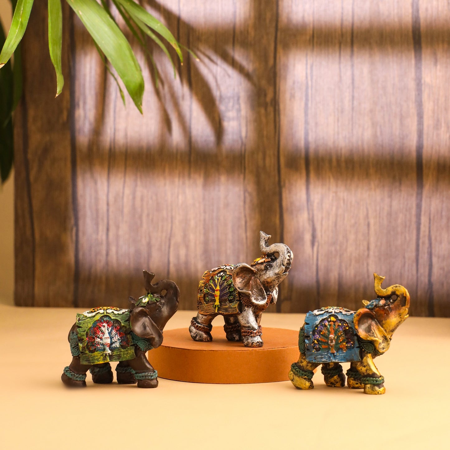 Polyresin Elephant Statue (Set Of 3)